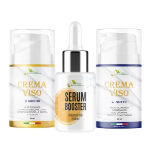 Set VISO MYSKINCARE con Serum Booster, DAY Cream e NIGHT Cream - skincare completa, idratante, protettiva e anti-age, 100% ingredienti naturali