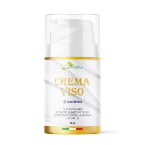 DAY Cream MYSKINCARE da 50 ml - crema viso idratante, nutriente e protettiva con Olio di Canapa, Bacche di Goji, Centella Asiatica e Filtri UV