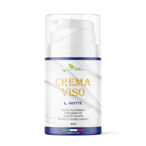 NIGHT Cream MYSKINCARE - crema viso rigenerante e anti-age con Acido Ialuronico, Coenzima Q10, Olio di Canapa ed Estratto di Melograno, 50 ml